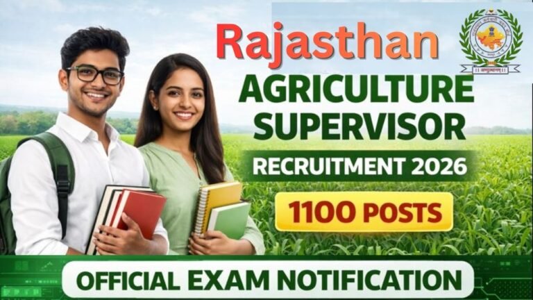 Rajasthan Agriculture Supervisor Recruitment 2026